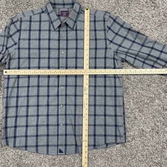 UNTUCKit Gray Plaid Stripe Flannel Long Sleeve Button Up Shirt Mens Size 2XL - Picture 4 of 4